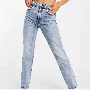 Abercrombie & Fitch 90's Straight Ultra High Rise Acid Wash Jeans 37‎ / 24 thumbnail 3