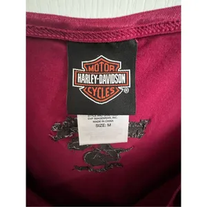 Harley Davidson Maroon Camisole With Embroidered Logo And Rhinestones thumbnail 4