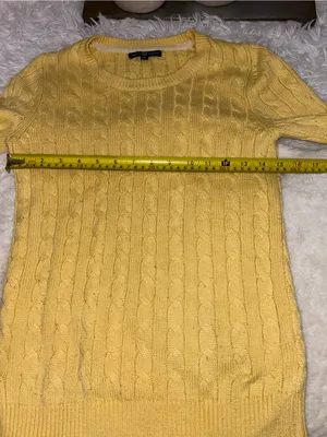 GAP Women's Yellow Cable Knit Crewneck long sleeve Sweater woman’s small thumbnail 4