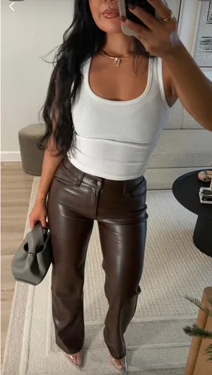 Abercrombie High-Rise Leather Pants thumbnail 1