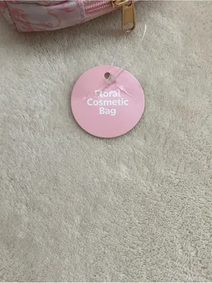 Pink Floral Cosmetic Pouch thumbnail 6