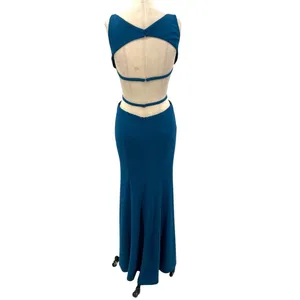 La Femme Blue Cut Out Side Slit Gown Dress Prom Formal Size‎ 4 thumbnail 9
