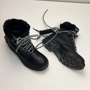 Dr. Martens 1460 Serena Collar Combat Boot Black Leather Faux Fur Trim‎ SZ 5 NEW thumbnail 5