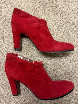 Sam Edelman Red Suede High Heel Ankle Booties thumbnail 1