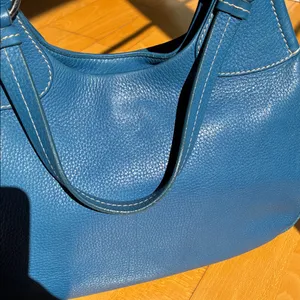 ADDITIONAL PHOTOS Prada Vitello Daino Moon Shoulder Bag Blue Leather Silver thumbnail 12