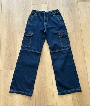 Princess Polly Dark Blue Denim Jeans thumbnail 1
