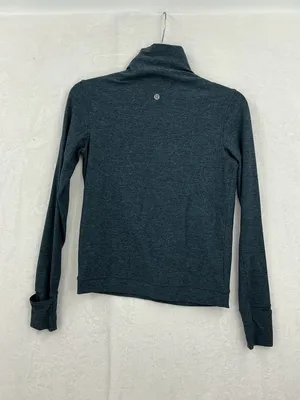 lululemon athletica Heathered Teal Long Sleeve Mock Neck Top 831 thumbnail 6