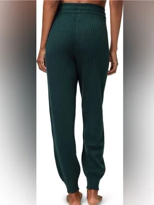 Spiritual Gangster Luxe Essential Rib Joggers Dark Green thumbnail 2
