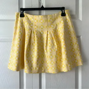 Lilly Pulitzer Leila Sunglow Yellow Daisy Chain Knit Jacquard Skirt Size 4 thumbnail 5