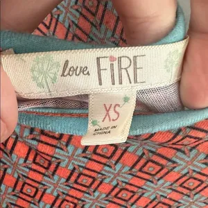 Love Fire Womens Mini Dress Geometric Print Cutout Back Tie Orange Blue XS thumbnail 3