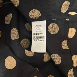 NWT!! J. CREW Linen Polka Dot Square Neck Blouse Black Tan Top Preppy Medium thumbnail 11