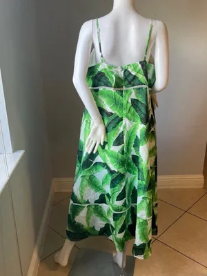 Plus Size Tropical Leaf design Babydoll Dress Size 2x New with tags thumbnail 6