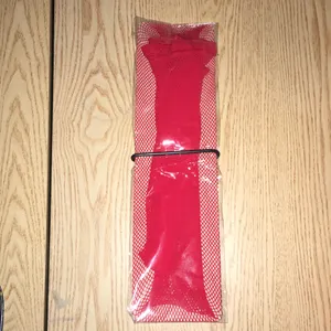 New Sexy Red Fishnet Pantyhose One Size Costume thumbnail 2