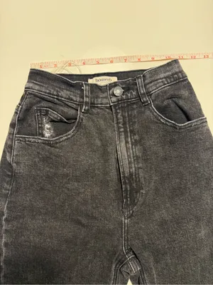 House of CB Bria Distressed High Waist Straight Leg Jeans FadedBlack Slim SizeXS thumbnail 12