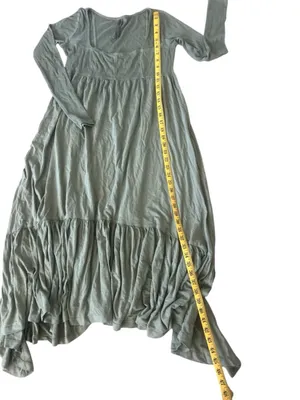 Anthropologie Olive Green Long Sleeve Tiered Maxi Dress thumbnail 8