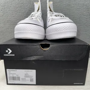 Converse Shoes Womens 12 White Leather Chuck Taylor All Star Platform Sneakers thumbnail 4