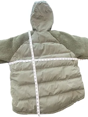 Anthropologie Pilcro Green Swing Puffer Jacket Sherpa Fleece Sleeve Coat Size S thumbnail 9