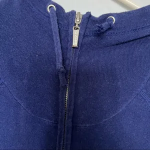 Guess zip up hooded jacket blue with rhinestone logo size small thumbnail 6