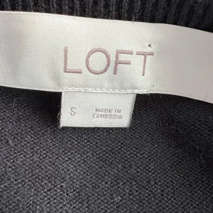 Loft Women's‎ Mock Layer Black Sweater Top Size Small Pullover Leopard V Neck thumbnail 5