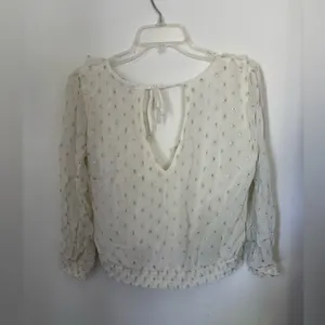 Abercrombie & Fitch Metallic Dot Ruffle Wrap Top Size S thumbnail 14