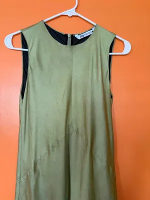 Zara ZW Collection Midi Green Dress thumbnail 5