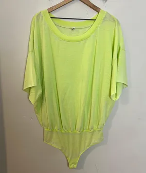Free People - Cozy Cool Girl Bodysuit Neon Lighting Bug Oversized thumbnail 4