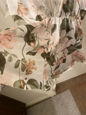 Victoria's Secret Floral Lace-Trim Satin Romper - Pink & Green thumbnail 9