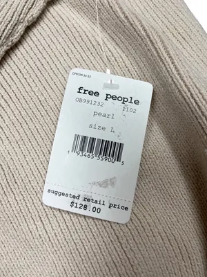 Free People wms pearl beige casual over sized knit pull sweater sz L SKU 10-783 thumbnail 7