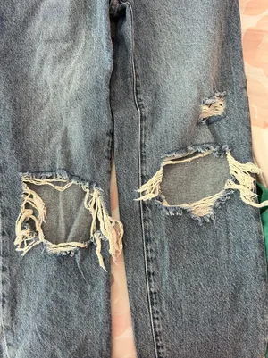 PacSun Eco Medium Blue Distressed High Waisted Straight Leg Jeans thumbnail 6