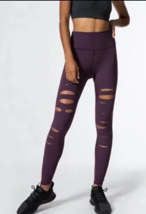 Alo Yoga high waisted ripped Warrior Leggings size M‎ thumbnail 1