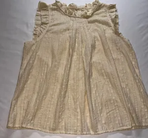 Hem & Thread Top Womens Large Cream Ruffle Eyelet‎ Sleeveless Boho thumbnail 1