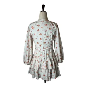 Maia Bergman Floral Wrap Dress Women XS‎ White Boho Ines Boho Cottagecore Mini thumbnail 4