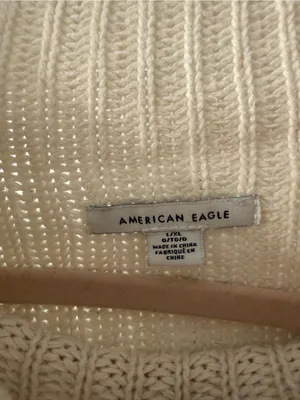 American Eagle Outfitters Cream Chunky Ribbed Turtleneck Sweater thumbnail 2