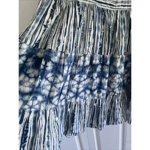 Not So Serious Tie Dye Tiered Mini Dress Womens Size 2X‎ Blue Boho Sequin Cotton thumbnail 5