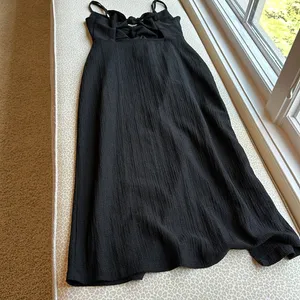 Bershka Black Spaghetti Strap Open Back Dress thumbnail 8
