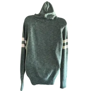 NWT Long Sleeve Drawstring Hooded Sweater Green White Large thumbnail 7