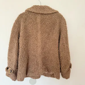 Free People Brown Sherpa Button Front Peacoat Cozy Textured Jacket Women Sz S thumbnail 6
