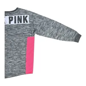 Victoria's Secret PINK Bling Holographic Foil Varsity Crew Sweatshirt Large Grey thumbnail 10