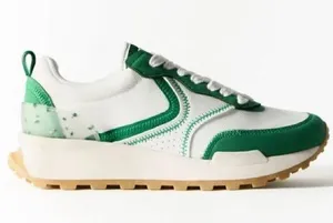 ZARA White & Green Combo Sneakers Size 36 EU thumbnail 1