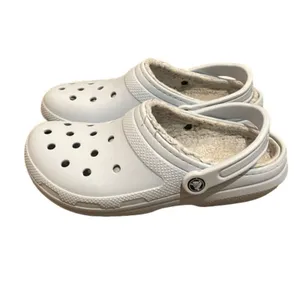 Crocs Pale Blue Classic Lined Clog Shoes Unisex M7 W9 203591 Comfort Faux Fur thumbnail 3