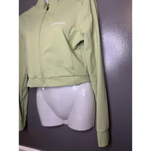 Alphalete Track Jacket Womens Small Green Cropped Full Zip Athletic Softshell thumbnail 3