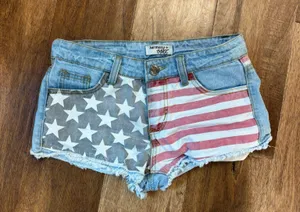 American Flag jean shorts thumbnail 4