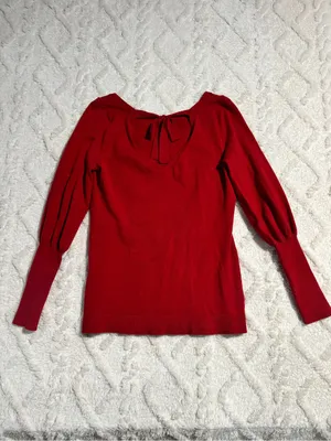 White House black market small red sweater thumbnail 4