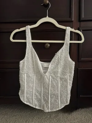 Meshki Elsie Pearl Beaded Bustier Corset Top Bridal thumbnail 2