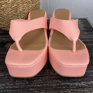 L*Space Pink Platform Wedge Thong Shoes 8 thumbnail 3