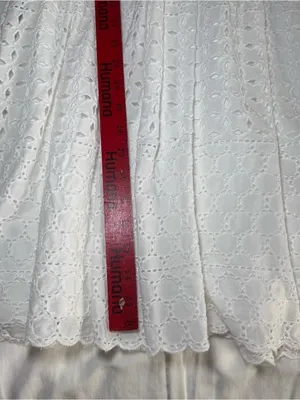 Old Navy Lined Y2K Dress Size 12 Cotton Tank Peasant Cottage core White Eyelet thumbnail 2