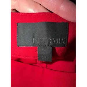 Intermix Pants Women‎ XS Red Cherry Raia Flare Trouser High Rise Side Zip Preppy thumbnail 8