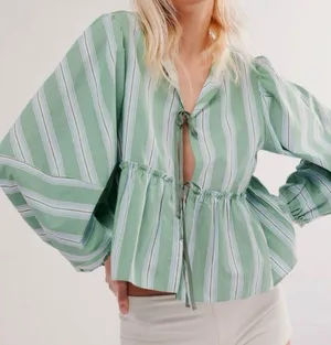 NEW Free People Brunch Babe Blouse Sz M thumbnail 13