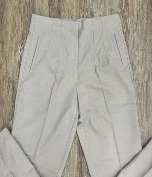 Zara Light Gray High-Waist Trousers thumbnail 1