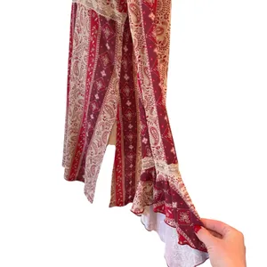 Y2k vintage paisley print lace detail babydoll flare sleeve tunic thumbnail 3